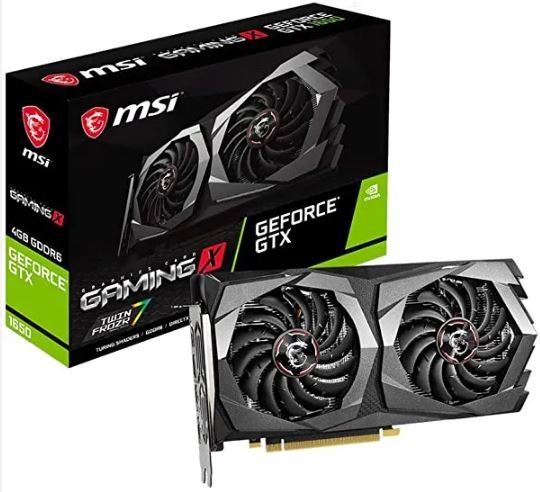 Placa de video 1650 Gaming X MSI de frente