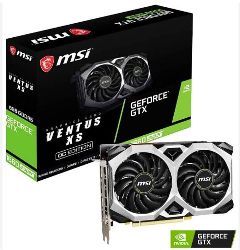 Placa de video 1660 Ventus XS Edición OC Super de frente
