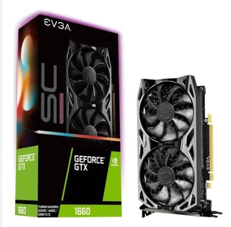 Placa de video 1660 super EVGA ULTRA de frente