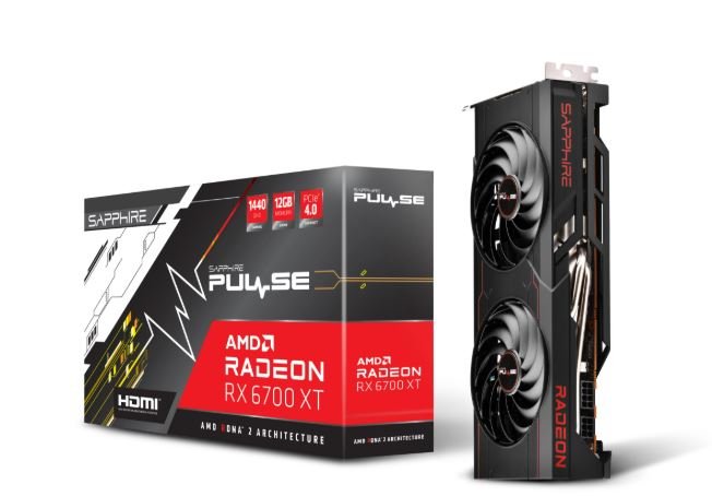 Placa de video 6700 XT SAPPHIRE PULSE de frente