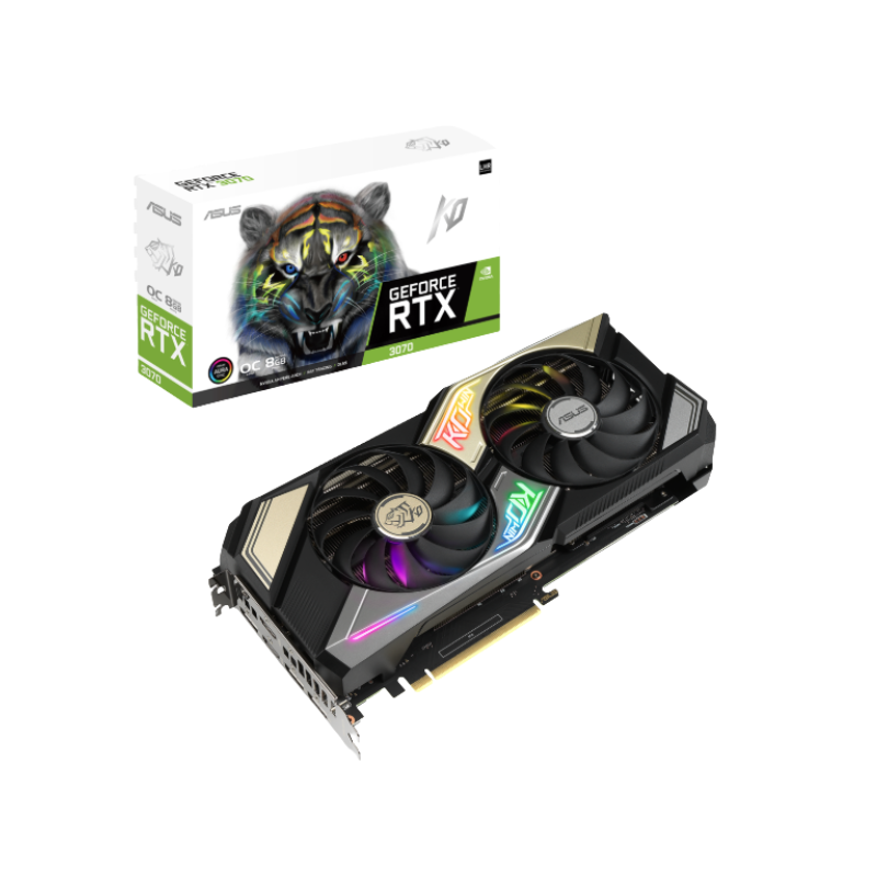 Placa de video 3070 asus ko win de frente