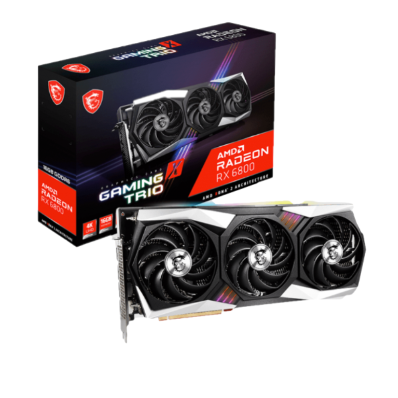 Placa de video 6800 GAMING TRIO de frente