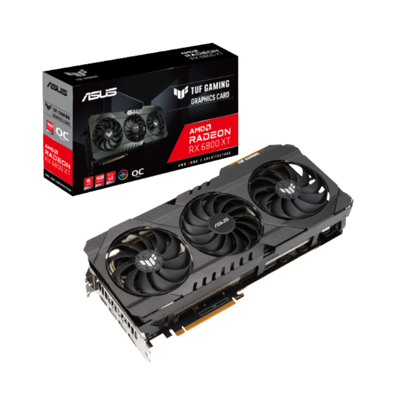 Placa de video 6800XT ASUS TUF de frente