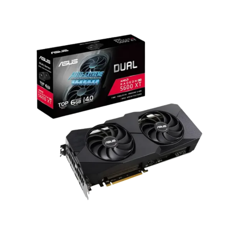 Placa de video 5600xt asus dual 6gb de frente