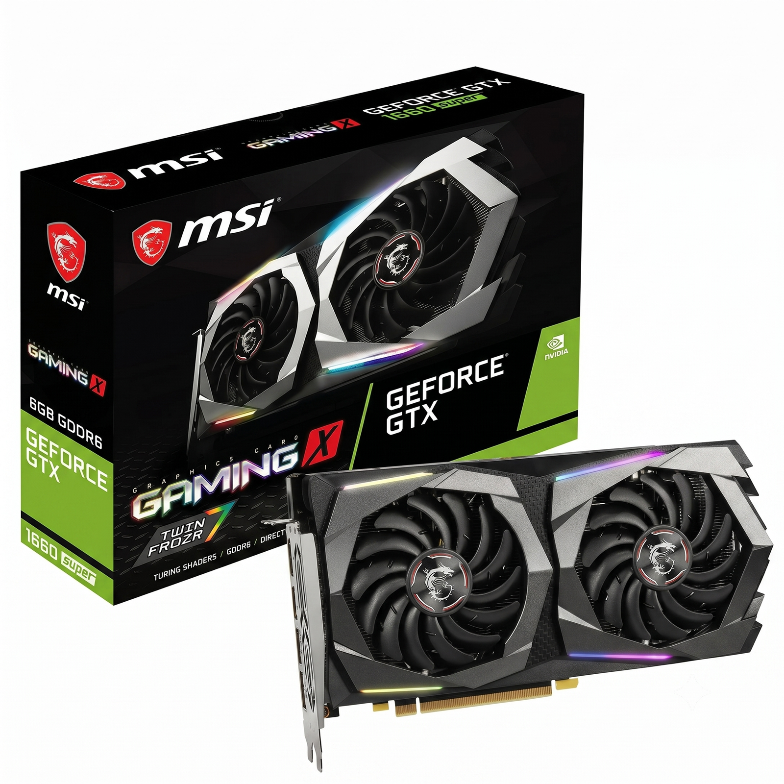 Placa de video 1660 Ventus XS Edición OC Super de frente
