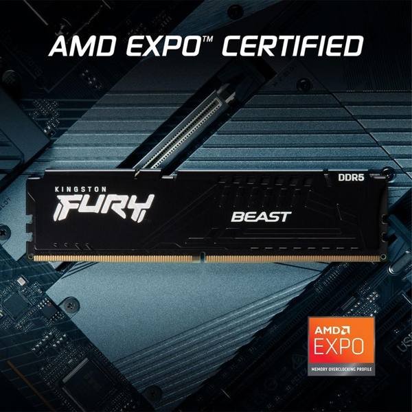 MEMORIA DDR5 32GB KINGSTON 6400MHZ CL32 FURY BEAST BLACK