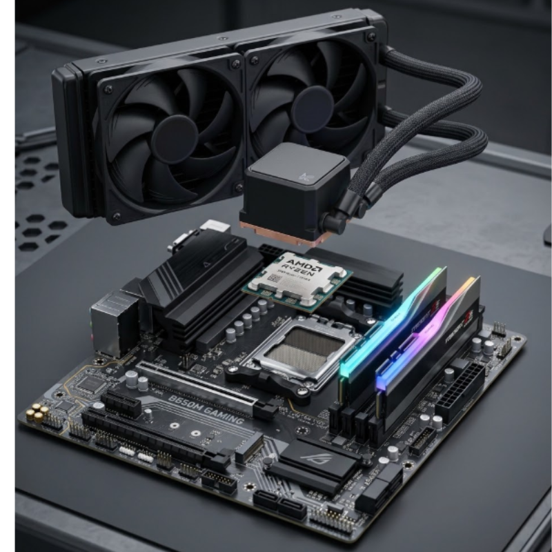 COMBO AM5 Ryzen 7 9700X + watercooler 240 + B650M-B + 16GB DDR5 RGB